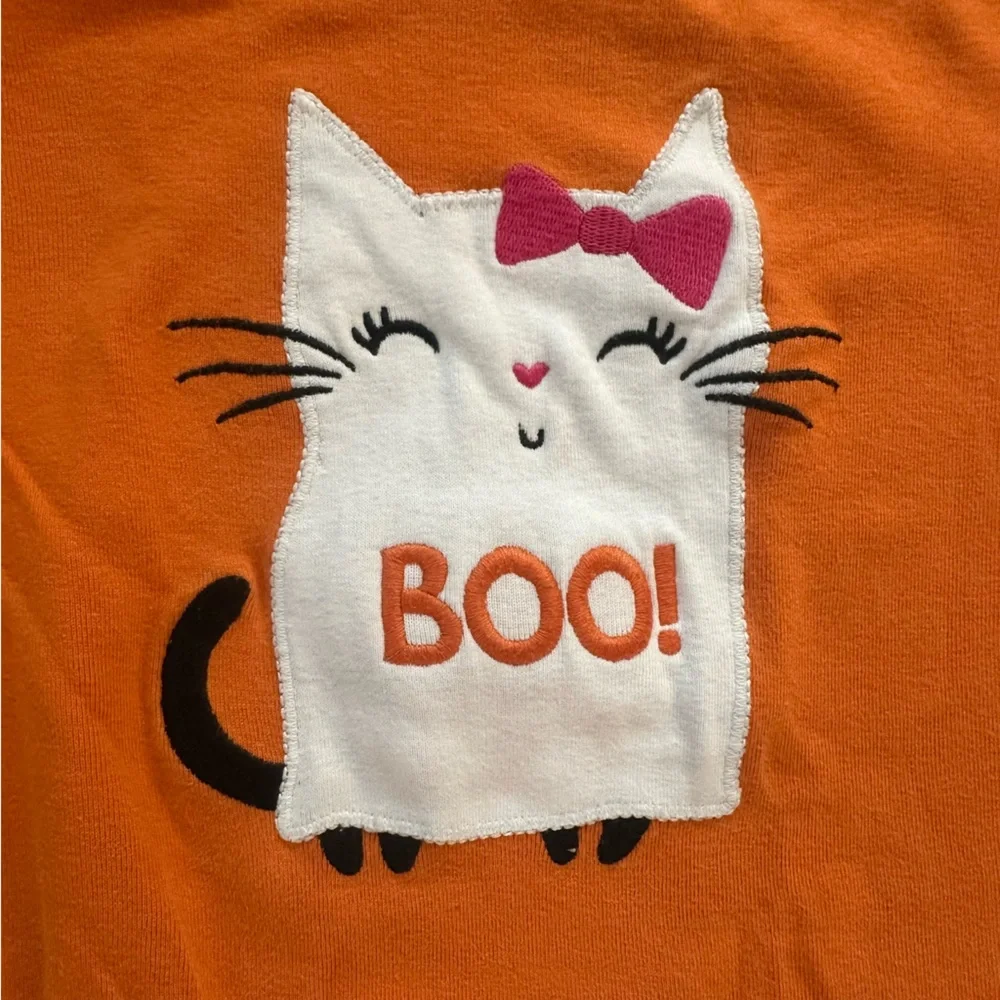 Gymboree Orange & White Halloween Cat Pajama Set